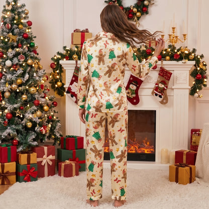 Women's Holiday Pajama Set – Long Sleeve Christmas Loungewear, product view – Rosie Mode