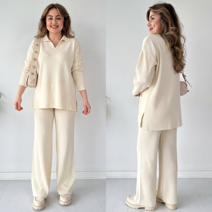 Women's Knit Two-Piece Set – Cozy Matching Outfit, product view – Rosie Mode