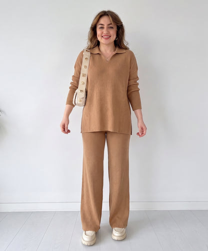 Women's Knit Two-Piece Set – Cozy Matching Outfit, product view – Rosie Mode