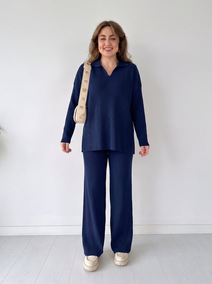 Women's Knit Two-Piece Set – Cozy Matching Outfit, product view – Rosie Mode
