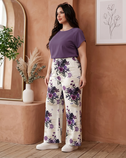 Women's Purple Skirt Set – 2 Piece Matching Outfit, product view – Rosie Mode