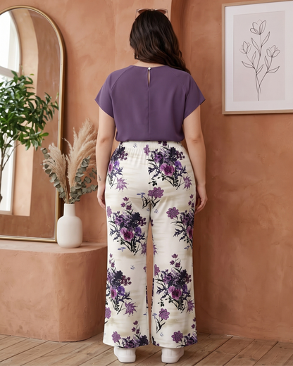 Women's Purple Skirt Set – 2 Piece Matching Outfit, product view – Rosie Mode
